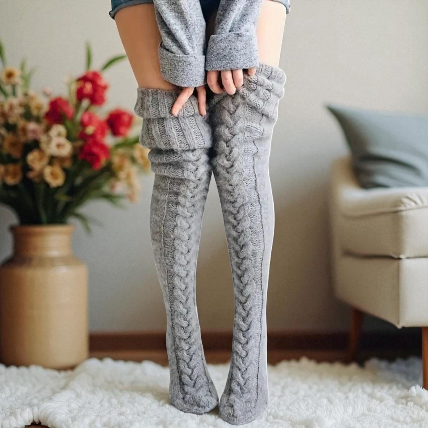 Long/Over-the-Knee Knitted Socks & Leg Warmers